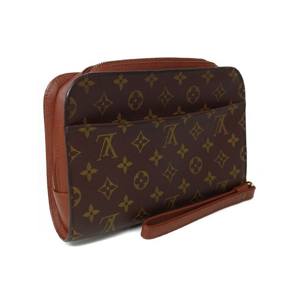 Louis Vuitton Monogram Shoulder Leather Bag Orsay Brown
